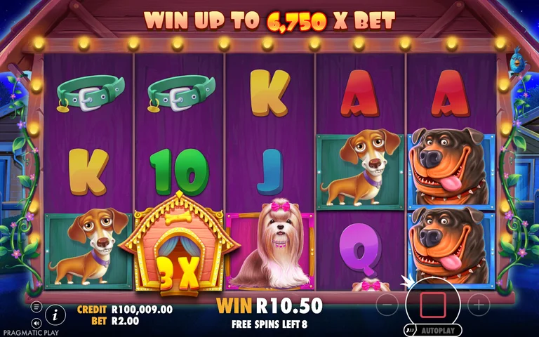 The Dog House gameplay with bet controls